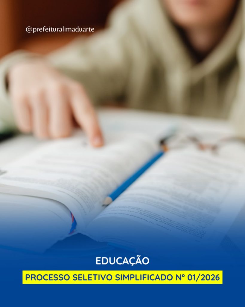 Imagem da notícia: EDUCAÇÃO: PROCESSO SELETIVO Nº 001/2026